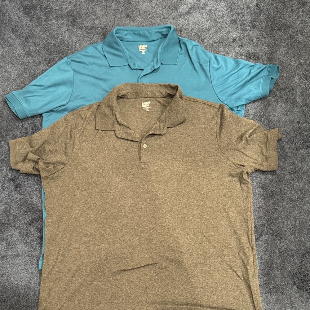 Lands’ End Men's Supima Polo Shirt Set - Blue and Brown